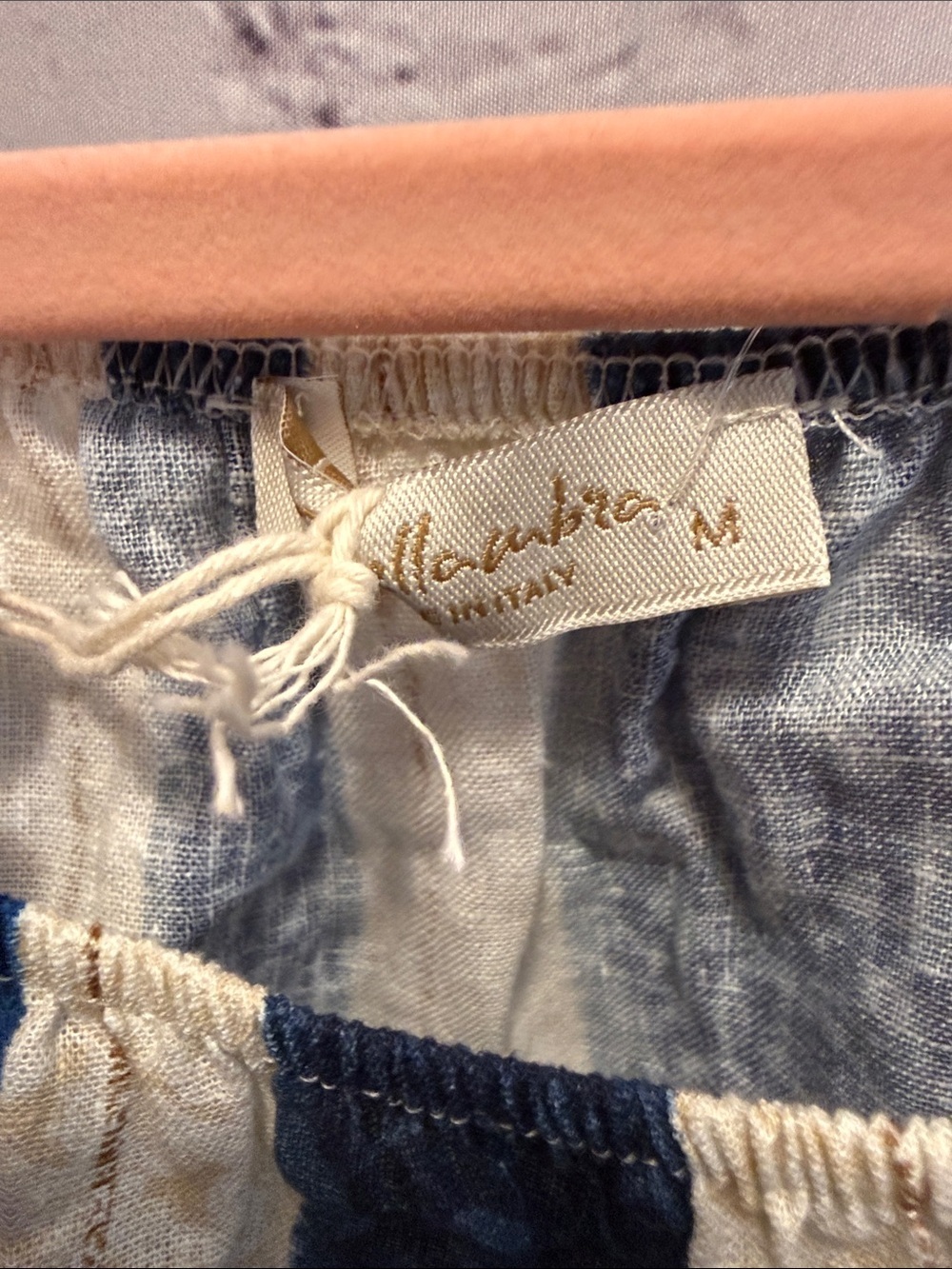 Striped Navy and Cream Off-Shoulder Crop Top - Picture 5 of 8